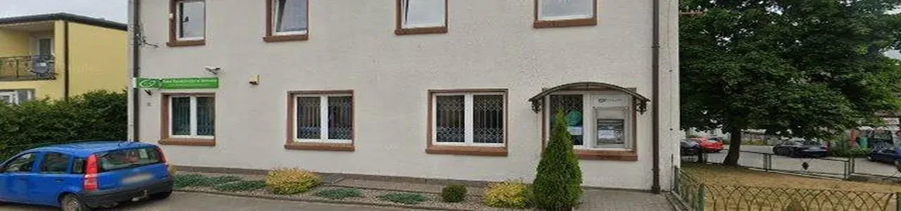 Zdjęcie placówki Banku Spółdzielczego w Kołczygłowach przy ulicy Słupska.