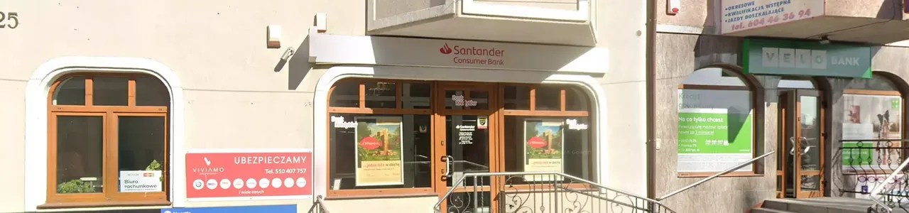 Zdjęcie placówki Santander Consumer Bank przy ulicy Jana Pawła II w Dobre Miasto