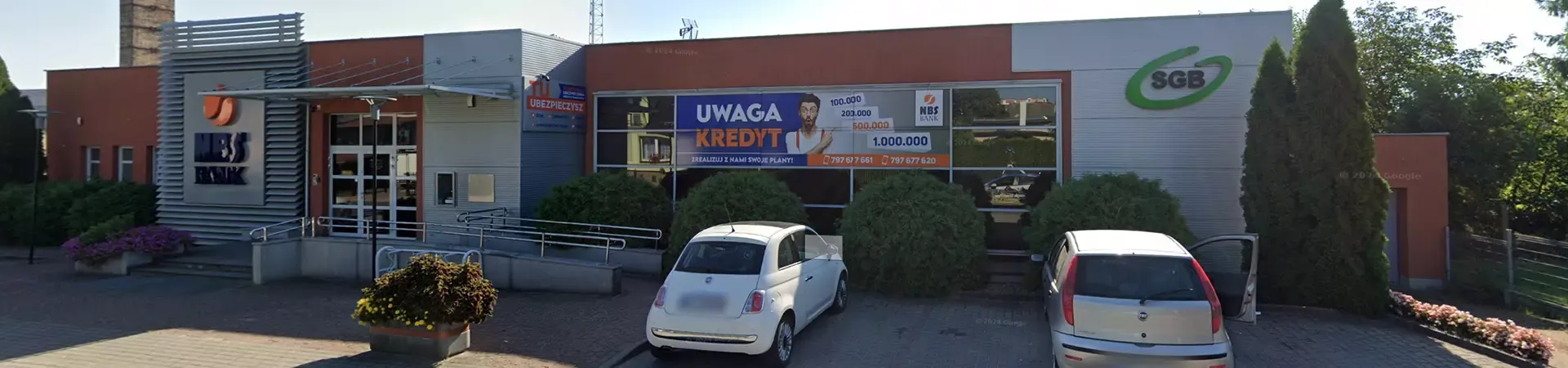 Zdjęcie placówki Banku Spółdzielczego w Białośliwiu przy ulicy Kościuszki.