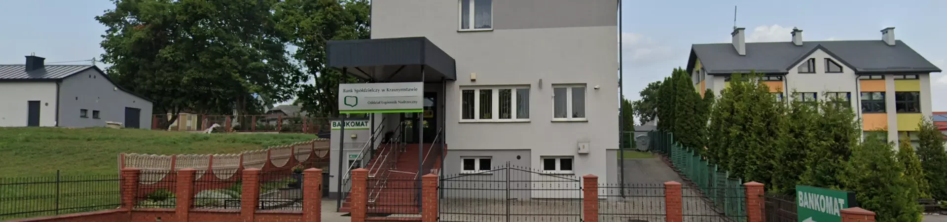 Zdjęcie placówki Banku Spółdzielczego przy ulicy Nadrzecznej w Łopienniku Nadrzecznym