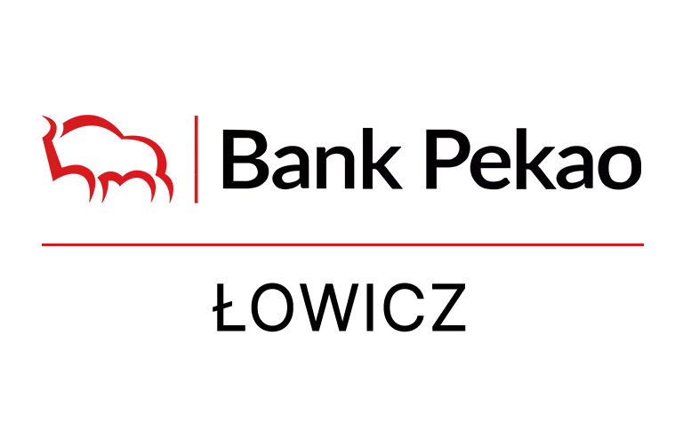 Logo łowickiej placówki Banku Pekao