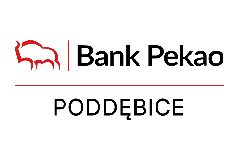 Logo poddębickiej placówki Banku Pekao