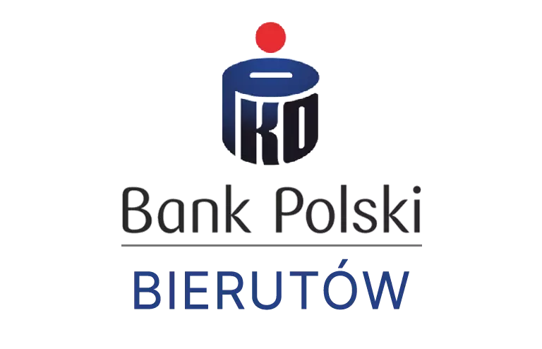 Logo bierutowskiej placówki banku PKO Bank Polski SA