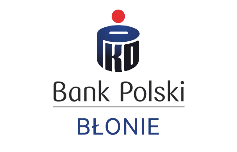Logo błońskiej placówki banku PKO Bank Polski SA