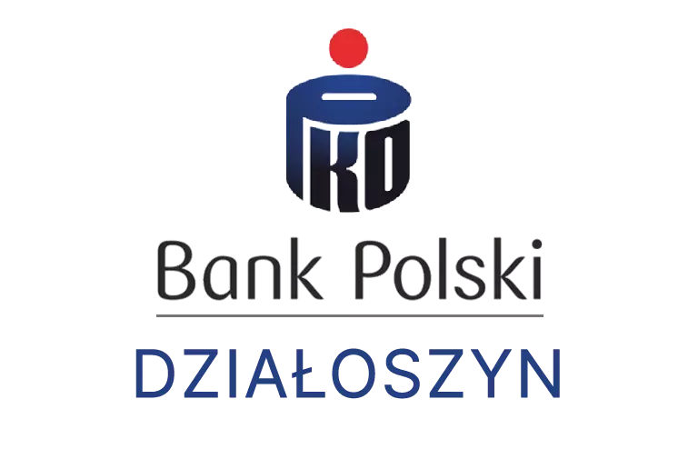 Logo działoszyńskiej placówki banku PKO Bank Polski SA