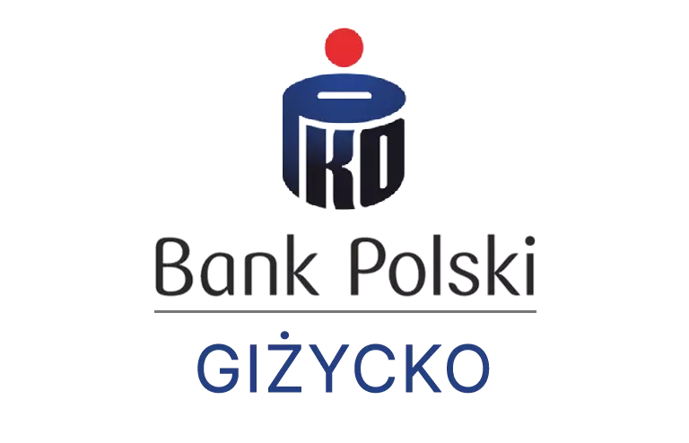 Logo giżyckiej placówki banku PKO Bank Polski SA