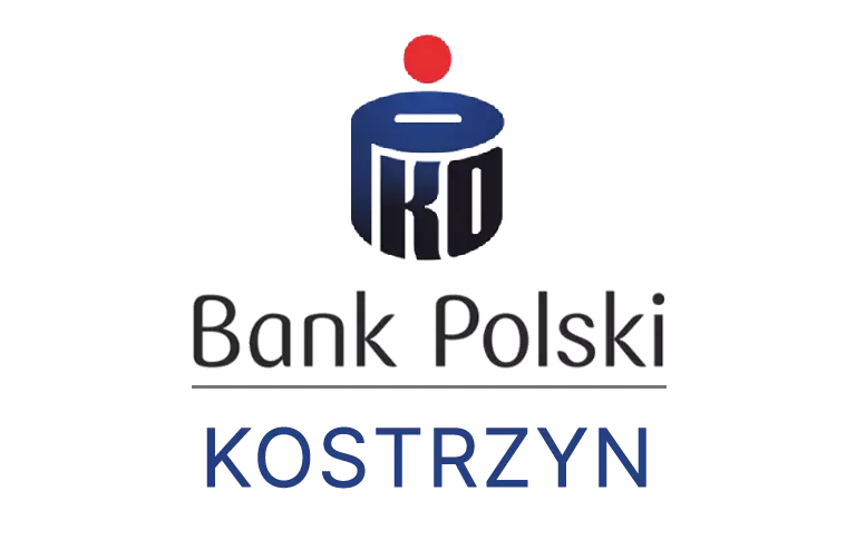 Logo kostrzyńskiej placówki banku PKO Bank Polski SA