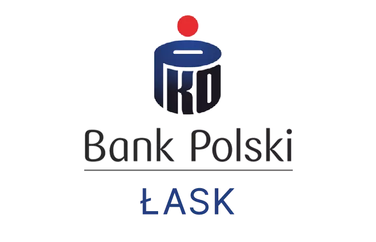 Logo łaskiej placówki banku PKO Bank Polski SA