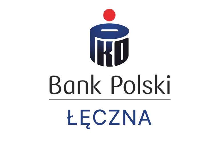 Logo łęczyńskiej placówki banku PKO Bank Polski SA