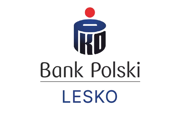 Logo leskiej placówki banku PKO Bank Polski SA
