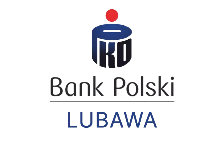 Logo lubawskiej placówki banku PKO Bank Polski SA