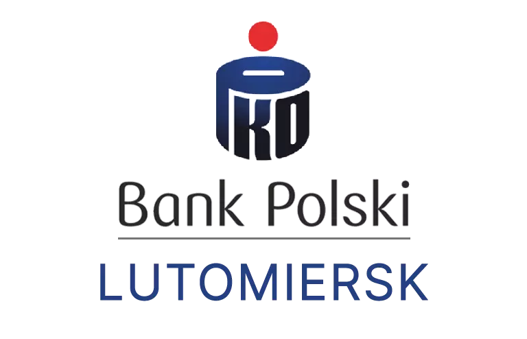 Logo lutomierskiej placówki banku PKO Bank Polski SA