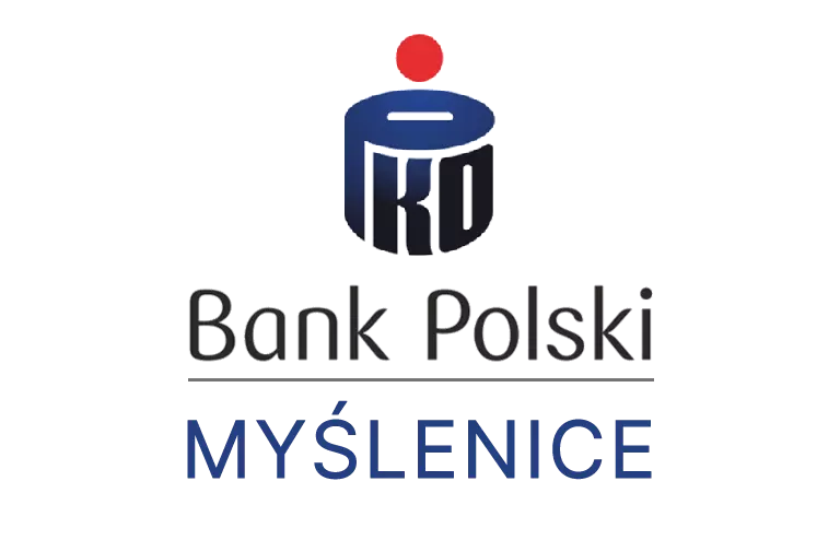 Logo myślenickiej placówki banku PKO Bank Polski SA