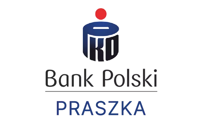 Logo praszkowskiej placówki banku PKO Bank Polski SA