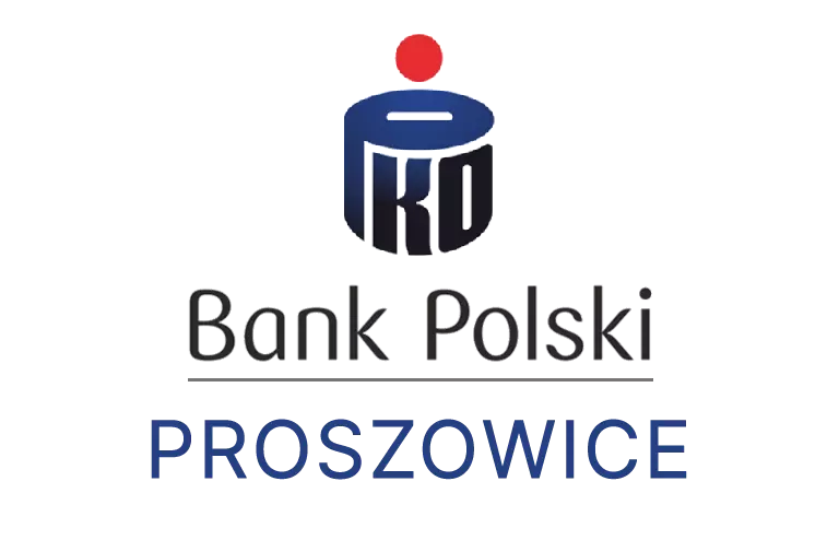Logo proszowickiej placówki banku PKO Bank Polski SA