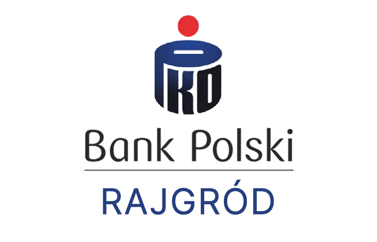 Logo rajgrodzkiej placówki banku PKO Bank Polski SA