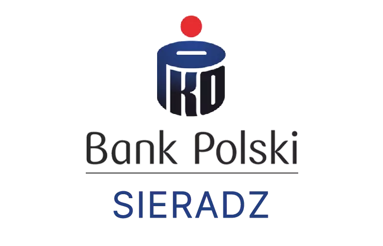 Logo sieradzkiej placówki banku PKO Bank Polski SA