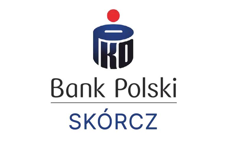 Logo skórczańskiej placówki banku PKO Bank Polski SA