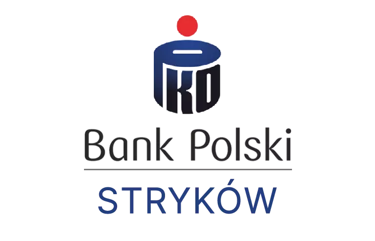 Logo strykowskiej placówki banku PKO Bank Polski SA