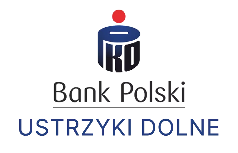 Logo ustrzyckiej placówki banku PKO Bank Polski SA