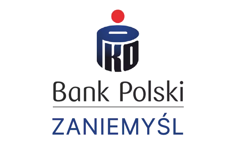 Logo zaniemyskiej placówki banku PKO Bank Polski SA