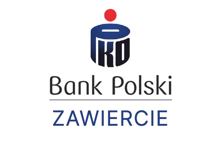 Logo zawierciańskiej placówki banku PKO Bank Polski SA