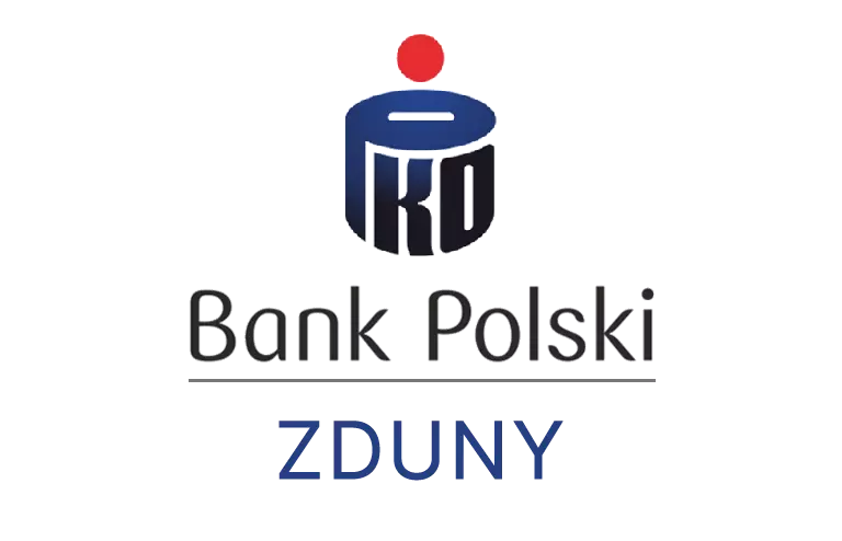 Logo zduńskiej placówki banku PKO Bank Polski SA