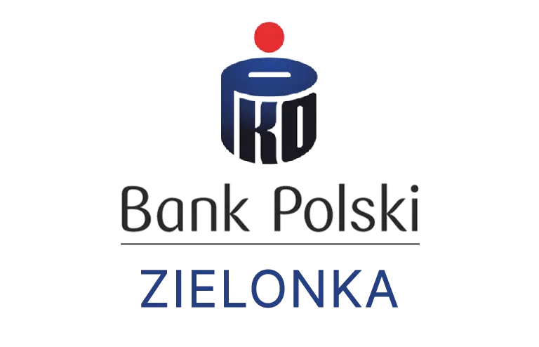 Logo zielonkowskiej placówki banku PKO Bank Polski SA