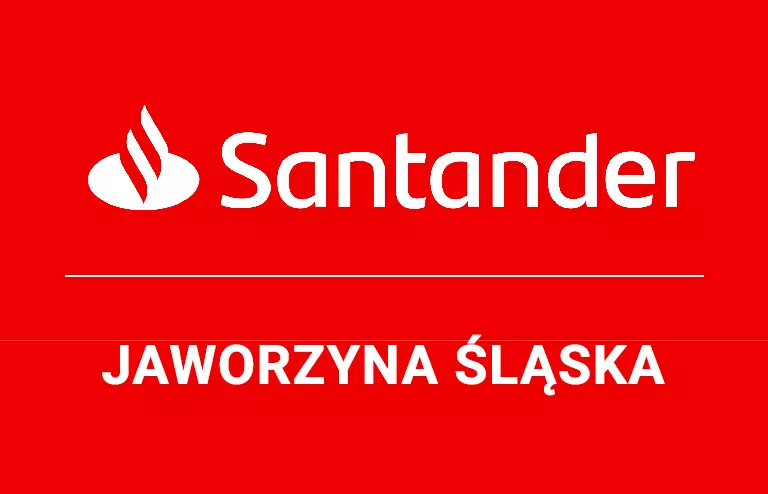 Logo jaworzyńskiej placówki Santander Bank Polska S.A.
