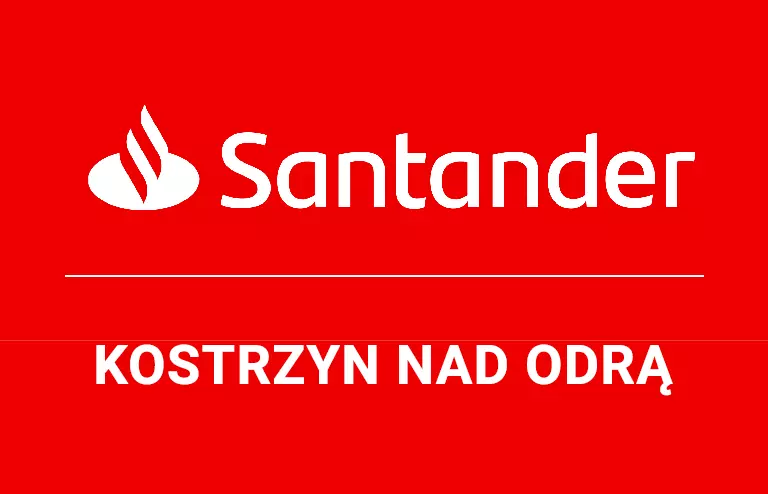 Logo kostrzyńskiej placówki Santander Bank Polska S.A.