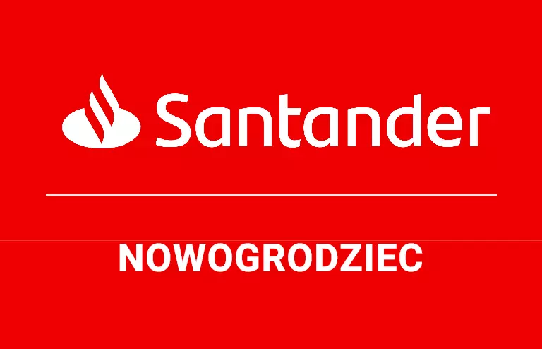 Logo nowogrodzieckiej placówki Santander Bank Polska S.A.
