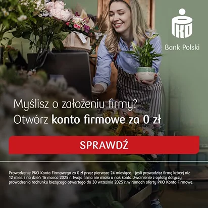 Myślisz o założeniu firmy? Sprawdź i otwórz konto firmowe za 0 zł w banku PKO